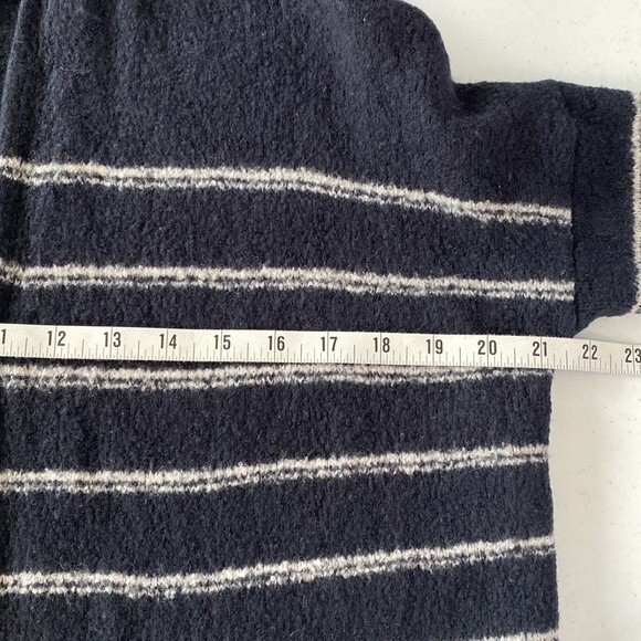 Vince Wool Blend Navy & White Stripe Open Front Cardigan Sweater Long Sleeves - Picture 11 of 14